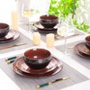 LERATIO Ceramic Dinnerware Sets for 4,Stoneware Coupe Plates and Bowls