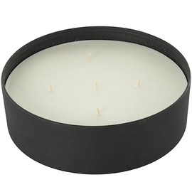 Deco 79 Metal Decorative Candle Creamy Vanilla Swirl Scented Textured 59oz 5 Wick Aromatherapy Candle with White Wax, Wax Aromatherapy Candle 9" x 9" x 3", Black