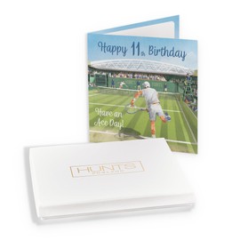 Hunts England - Boxed Tennis 11th Birthday Card For Him - Age 11 - Milo's - Age Eleven Tennis Birthday Card - Boy's 11th Birthday Card - 11 Year Old Birthday Card - Card In Keepsake Box