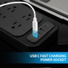 Sozomo Enchufe Plano,Multicontacto Regleta Extension Electrica con Protector Supresor de