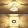 GZBEINI 2-Pack Crystal Semi Flush Mount Ceiling Light, Modern Chrome