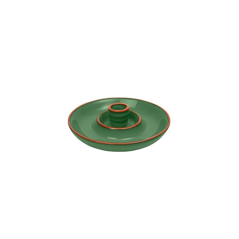 Sintra Glazed Terracotta Olive Dish - Green