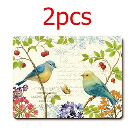YaYiYo Rural Restaurant Favors Decor Cork Coaster Lovely Cute Bird Placemat Dining Table Mats 2PCS - 40 x 30 cm (15.7 X 11.8 Inch)