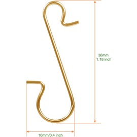 Naler 120pcs Christmas Ornament Hooks, S-Shaped Hooks Stainless Steel Christmas Tree Hangers Hooks for Christmas Decorations, Christmas Stockings, Xmas Party Decor, Gold