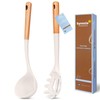 Silicone Soup Ladle with Spaghetti Spoon, Large Ladle Spoons Set,
