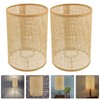 ABOOFAN 2 Pack Rattan Lamp Shade, Wicker E27 Cylinder Light