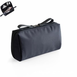 ALLVD Women Makeup Pouch, Large Capacity, Facial Cleansing Storage Bag Travel Cosmetic Pouch (Black) Cosmetic Storage Easy to Carry, Waterproof