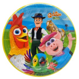 BeenSmile, LA GRANJA DE ZENON 8 Plates 18 cm Disposable Plates for Children's Birthday Parties Theme Party Decoration
