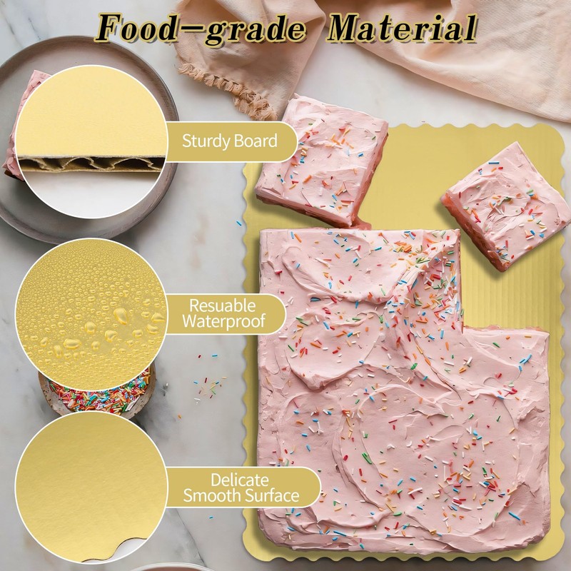 Anscher 25 Pack 14 x 10 Inch Greaseproof Rectangle Cake