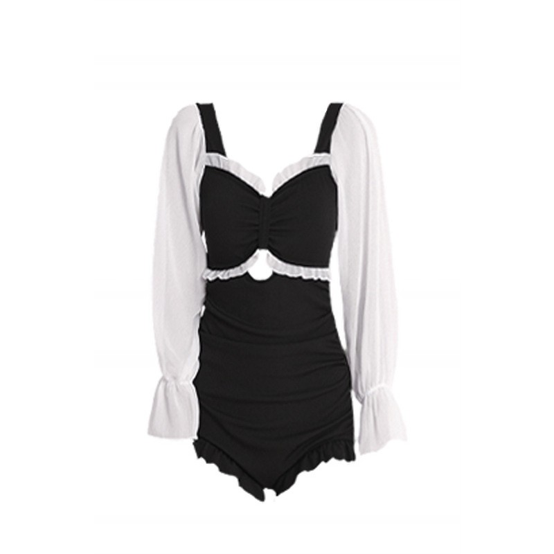One Piece Swimsuit Long Sleeve Conservative One Piece Bathing Suit