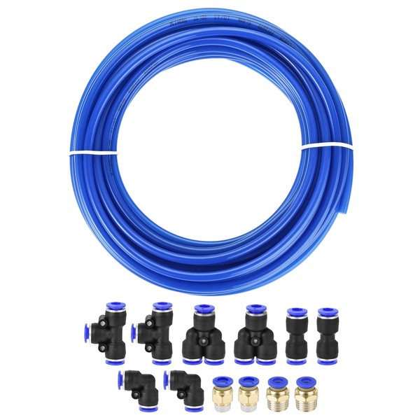uxcell Pneumatic 6mm OD Polyurethane PU Air Hose Tubing Kit
