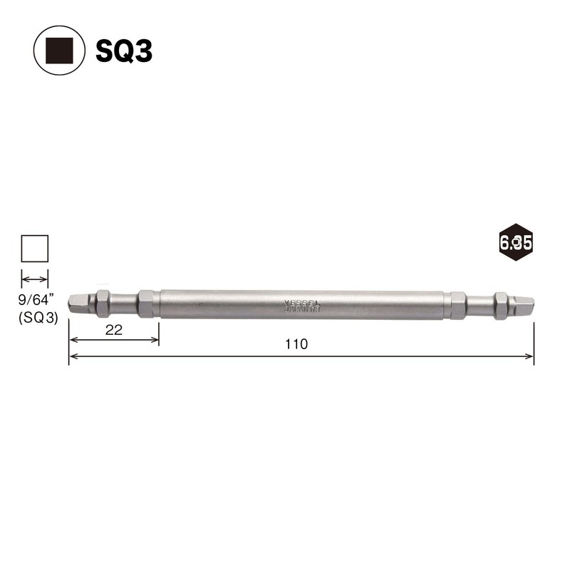 Vessel A14SQ3110 Square Double-Ended Bit, Pack of 2