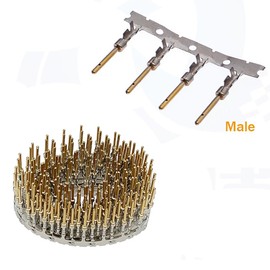 Jienk 200PCS D-Sub Male Crimp Pins, 2mm Pitch Gold Plated DB Crimping Pin for DB9, DB15, DB25, DB37, DB50 Type Connector (Male)