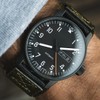 HEMSUT Wide Nylon Hook & Loop Watch Band with Metal