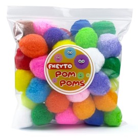 Craft Pom Poms, 1.5 Inch, 50 Pieces, Fuzzy Pompom Balls for DIY Arts and Crafts, Home Decor