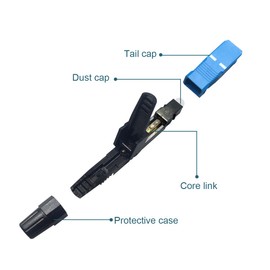 Eardion 10pcs Fiber Quick Connector, SC UPC Fiber Optic Quick Connectors- Reusable Connectors Adapter Embedded Single Mode 9/125 Mechanical for FTTH CATV Network Instrument (SC/UPC, 10pack)