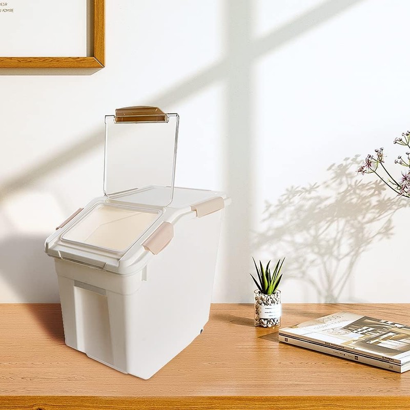Qiveno 2Pack Airtight Flour Storage Container 25 lb Rice Storage