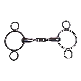 Korsteel Stainless Steel French Link 2 Ring Dutch Gag Bit, 5"