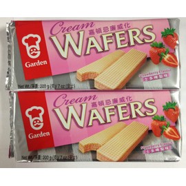 Garden Cream Wafers Strawberry Flavor - 7 Oz (Pack of 2)