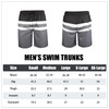 QRANSS Mens Swimming Trunks with Compression Liner 9'' Striped Swim