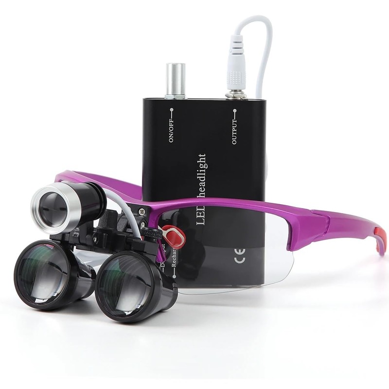 2.5X 3.5X Magnification Binocular Loupe Dental Loupes Magnifier with Light