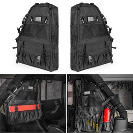 NKCELL POWER Roll Bar Storage Bag with Multi-Pocket Organizer Jl Jk Storage Bag Compatible with 1997-2023+ Jeep Wrangler JK TJ LJ & Unlimited JL 4-Door US Flag (2pcs)