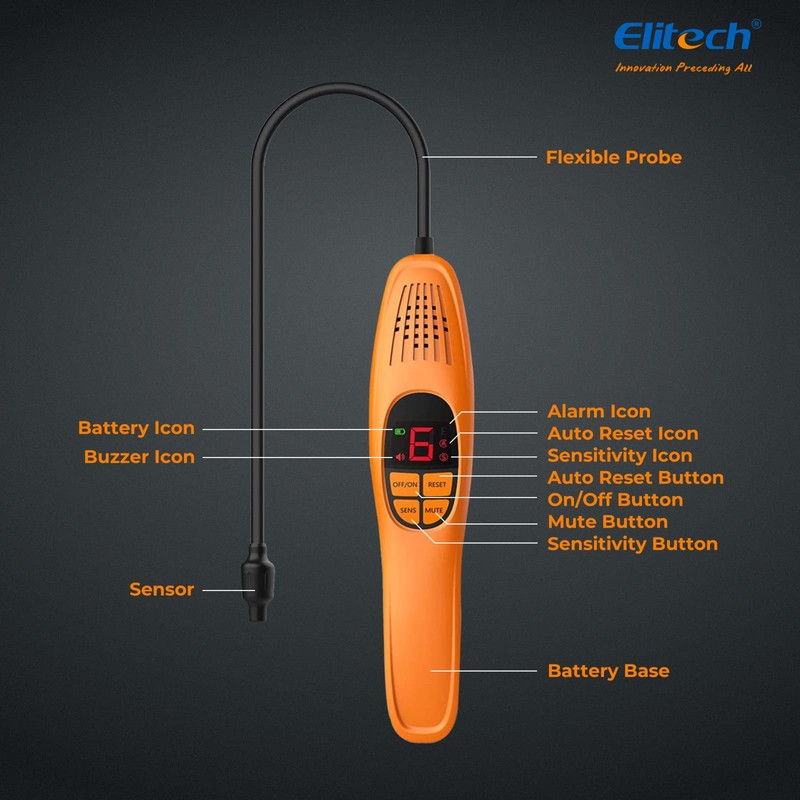 Elitech Refrigerant Leak Detector, Freon Leak Detector, Freon Sniffer Automotive