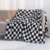 LOMAO Throw Blankets Flannel Blanket with Checkerboard Grid Pattern Soft
