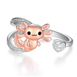 Daixiya Axolotl Ring 925 Sterling Silver Axolotl Ring Cute Animal Axolotl Jewelry Gifts for Women