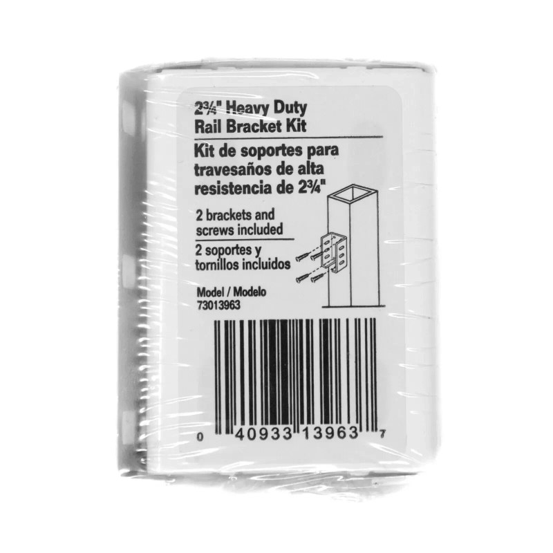 Freedom 2-3/4" Heavy Duty Fence Rail Bracket White Aluminum 2