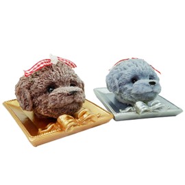 2Pcs Teddy Dog Candles 2Pcs Resin Candlestick Tray,Soy Scented Candles for Women,Cute Decor Candle, Hand Poured Candles for Home Decor,Birthday Gifts for Mom,Novelty Home Candle