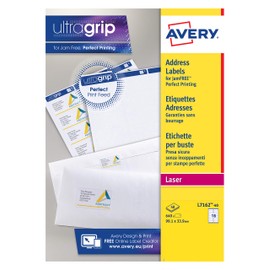 Avery Printable Address Mailing Labels, Laser Printers,16 Labels Per A4 Sheet, 640 Labels, L7162-40, White, 40 Blank Sheets