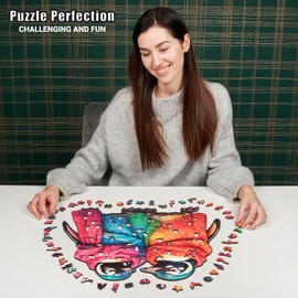 LEOGOR Wooden Puzzles for Adults - Penguins Arctic Charm - (500 Piece, XL Size, 20 x 17.8 in) - Colorful Mosaic of Animal Shaped and Nature Inspired Wood Jigsaws