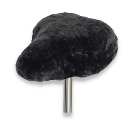 Leibersperger-Felle Bicycle Saddle Cover Made of High-Quality Lambskin Size M - Suitable for All Seasons - Easy to Install - Universal Fit - Very Easy Care (Slate)