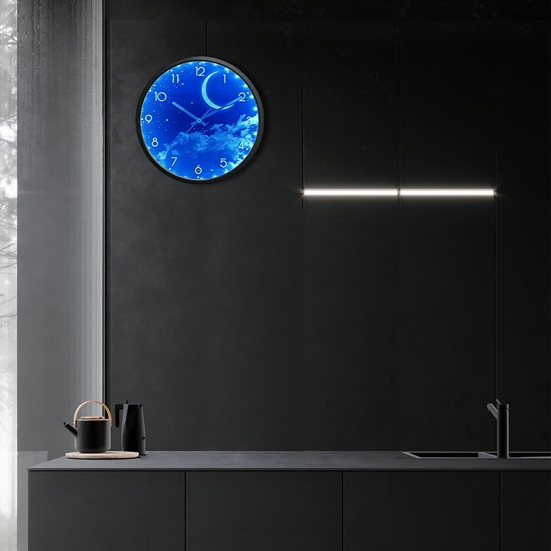 OCEST 12 Inch Night Light Wall Clock, Glow in The