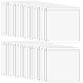 60 Pcs Self Adhesive Label Holder, 3.5 x 3.5 Inches Index Card Pockets with Top Open for Loading, Clear Label Pockets for Organizing, Library Card, Protecting