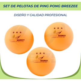 BREEZEE Set De Pelotas de Ping Pong, Tenis De Mesa, Tamaño Profesional 60 Piezas 5 Estrellas 40 mm, Alto Rendimiento Y Tecnología en Rebote Óptimo, Alta Calidad de Juego y Durabilidad