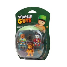 Stumble Guys Collectible Figures 3-Pack - Veloci T, Leonidas, Capt Noheart - 24 Styles to Collect