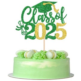 1 decoración de pastel de graduación con purpurina, clase de 2025, decoración de tartas 2025, diploma de felicitaciones, gorra de graduado, para decoración de pasteles de escuela 2025, suministros de
