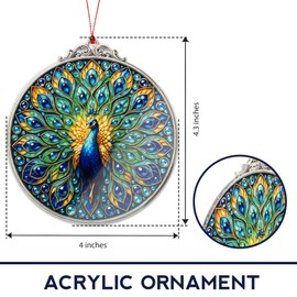 ALCARIN Peacock Gifts for Women, Men – Vibrant Peacock Decor for Home, Peacock Lovers Gift Idea, Unique Acrylic Suncatcher Ornament, Christmas Birthday Gifts for Mom, Sister, Friend