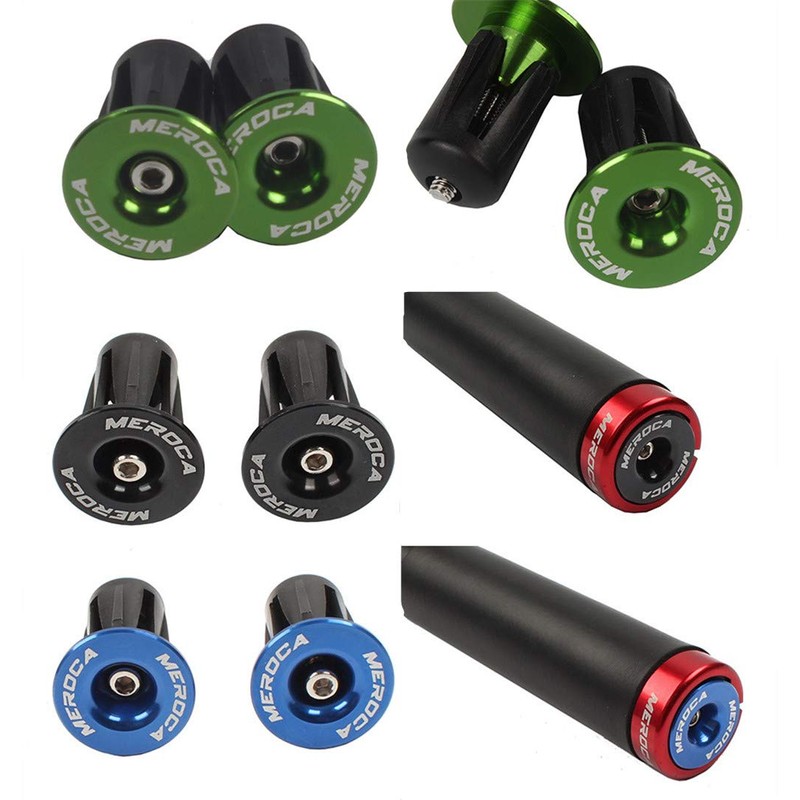 1 Pair Aluminum Bike Handlebar End Plugs, Expanding Locking Bar