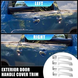 X AUTOHAUX 4pcs Chrome Plated ABS Exterior Side Door Handle Cover Trim for Toyota Tundra 2007-2020 Silver Tone Outer Door Handle Cover Decoration