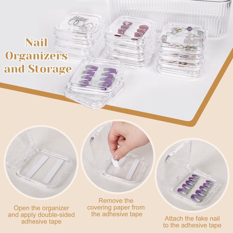 Press On Nail Orgnizer 14 PCS Clear Press On Nail