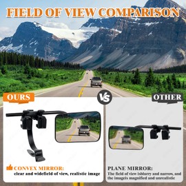 Mirror Extenders For Towing, Clamp On Towing Mirror,Universal Towing Mirrors For Truck Vehicle Car, Towing Mirror On Side Adjustable 360° Rotation Extends,Type 2