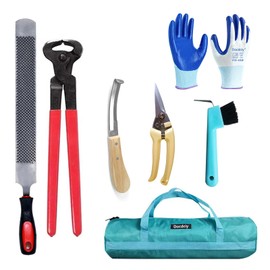 Docdciy 14 inch Farrier Tools,Professional Farrier Tool Kits Horses Hoof Trimmers Tools Suitable for Hoof Trimming for Horses Cows, Sheep, Donkeys and Other Medium Sized Animals Rasp Hoof Cutter Set