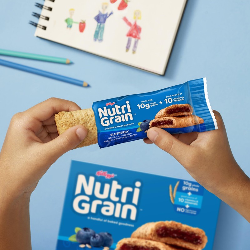 Nutri-Grain Soft Baked Breakfast Bars, Kids Snacks, Whole Grain, Blueberry