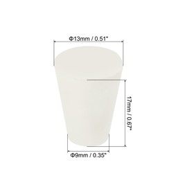 sourcing map Rubber Tapered Plug 9mm to 13mm Solid Test Tubes Bungs Stopper White for Lab Home 10 Pieces