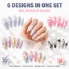 Cosblisvia 6 Sheets 5D Floral nail stickers For Beginners Brides
