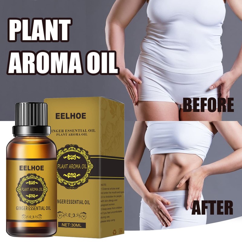 2Pcs Belly Drainage Ginger Oil, Lymphatic Drainage Massage Ginger Essential