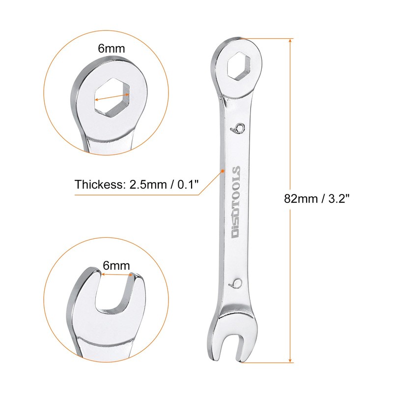 HARFINGTON Thin Combination Wrench Metric 6mm 6-Point Ended Box 15